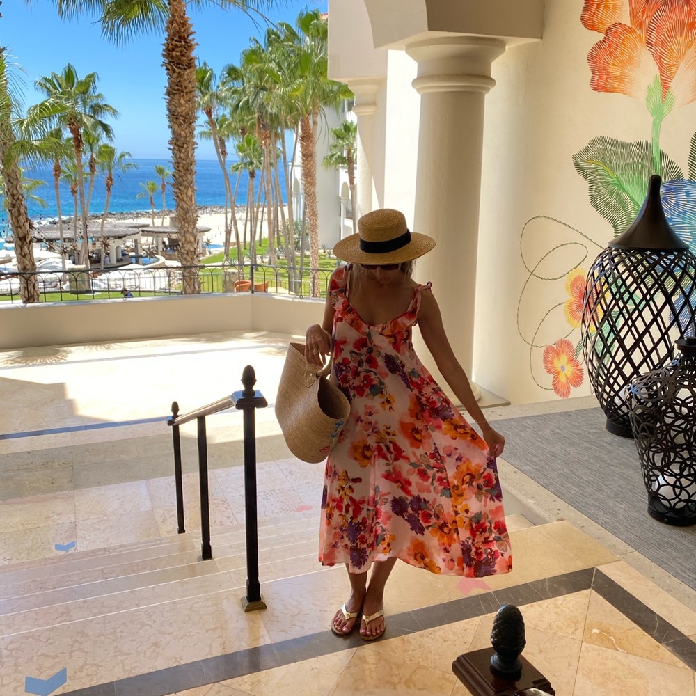 H&M Floral Flounce Trim Ruffle Midi Dress - Picture 14 of 16